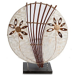 Настольная лампа из перламутра и дерева на подставке Indonesian Shell Flower варинант исполнения - 1 | Loft Concept в Кирове