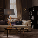 Настольная лампа на ажурном чугунном основании с серым абажуром Openwork Lamp варинант исполнения - 5 | Loft Concept в Кирове