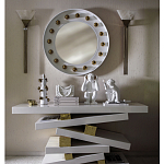 Зеркало белое с круглыми золотыми декоративными элементами Prince of the Church варинант исполнения - 2 | Loft Concept в Кирове