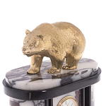 Часы настольные бронзовые с декором в виде медведя Bear Stone Clock варинант исполнения - 2 | Loft Concept в Кирове