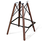 Барный стул со спинкой и подлокотниками на 4-х деревянных ножках Douglas Rhombus Синий Велюр варинант исполнения - 4 | Loft Concept в Кирове