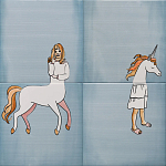 Плитка с узором Девочка единорог варинант исполнения - 2 | Loft Concept в Кирове