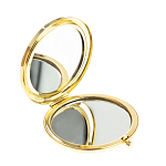 Зеркало карманное складное круглое из натурального камня Оникс в подарочной упаковке Gold Stone Mirrors варинант исполнения - 2 | Loft Concept в Кирове