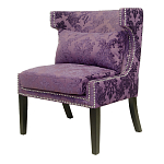 Полукресло с мягкой обивкой из жаккарда на 4-х ножках из массива березы Baroque Armchair violet варинант исполнения - 3 | Loft Concept в Кирове
