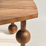 Обеденный стол деревянный с круглыми декоративными элементами на ножках Koko варинант исполнения - 2 | Loft Concept в Кирове