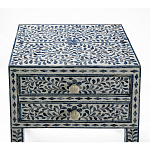 Тумбочка прикроватная White Pearl BEDSIDE CABINET 2 blue DRAWER варинант исполнения - 2 | Loft Concept в Кирове