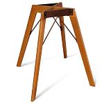 Стол обеденный с коричневой прямоугольной столешницей из керамики на четырех деревянных ножках Brown Ceramics варинант исполнения - 3 | Loft Concept в Кирове