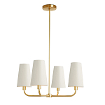 Люстра золотая с белыми тканевыми абажурами Coolness варинант исполнения - 1 | Loft Concept в Кирове