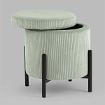 Светло-зеленый пуф на черных ножках SANJAY варинант исполнения - 2 | Loft Concept в Кирове
