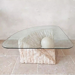 Дизайнерский журнальный стол в виде раковины с жемчужиной под прозрачной столешницей Fahin варинант исполнения - 1 | Loft Concept в Кирове