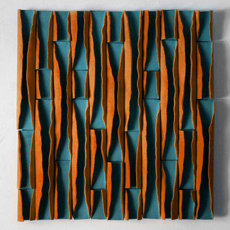 Объемное фактурное панно Metropolis Terracotta Бирюзовый Терракотовый в Кирове | Loft Concept 