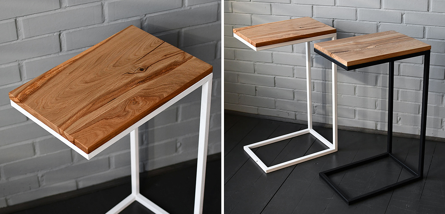 Приставной стол Hanson White Industrial Metal Rust Side Table Приставной стол Hanson White Industrial Metal Rust Side Table - Loft-Concept в Кирове