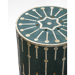 Приставной круглый столик с инкрустацией blue Mandika Bone Inlay  варинант исполнения - 1 | Loft Concept в Кирове