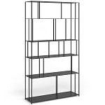 Стеллаж из металла широкий Wide Menzie Metal Rack Black варинант исполнения - 1 | Loft Concept в Кирове