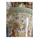 Ваза высокая из фарфора на бронзовом основании Turquoise Blooming Garden варинант исполнения - 8 | Loft Concept в Кирове