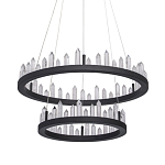 Люстра с двумя кольцами черного цвета с хрустальными элементами QUARTZ CRYSTAL варинант исполнения - 1 | Loft Concept в Кирове