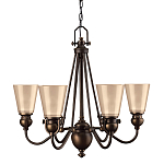 Люстра бронзового цвета с конусными плафонами из бежевого стекла Hinkley варинант исполнения - 1 | Loft Concept в Кирове