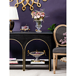 Ваза из прозрачного стекла на бронзовой подставке с ободком и ручками в виде стрекоз Eden Garden варинант исполнения - 7 | Loft Concept в Кирове