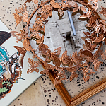 Зеркало круглое в металлической раме украшенной фигурами бабочек Butterflies варинант исполнения - 4 | Loft Concept в Кирове