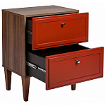 Тумба прикроватная красная из массива бука с 2-мя ящиками Wenge Light варинант исполнения - 3 | Loft Concept в Кирове