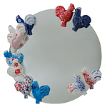 Зеркало круглое с декором в виде петушков Cockerel варинант исполнения - 1 | Loft Concept в Кирове