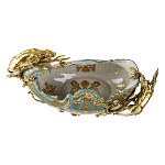 Чаша голубого цвета с оранментом и и бронзовыми фигурами леопардов Eden Garden варинант исполнения - 4 | Loft Concept в Кирове