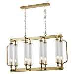 Люстра прямоугольная с 8-ю стеклянными плафонами цилиндрической формы Jeanette варинант исполнения - 2 | Loft Concept в Кирове