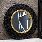 Зеркало в черной фактурной раме с золотым кантом Summon the Light варинант исполнения - 6 | Loft Concept в Кирове