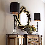 Зеркало восьмиугольное в черно-золотистой раме Pairing варинант исполнения - 3 | Loft Concept в Кирове