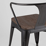 Черный глянцевый стул с сиденьем из натурального дерева TOLIX варинант исполнения - 7 | Loft Concept в Кирове