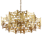 Люстра фигурная золотого цвета Corrugated Panels варинант исполнения - 1 | Loft Concept в Кирове
