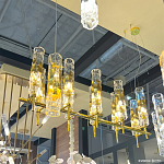 Люстра подвесная прямоугольная с 10-ю цилиндрическими плафонами LIAISON варинант исполнения - 3 | Loft Concept в Кирове