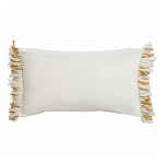 Чехол на подушку горчичного цвета с бахромой и объемным узором Ethnic mix варинант исполнения - 4 | Loft Concept в Кирове