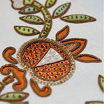 Обои с вышивкой ручной работы Fyodor Original colourway on linen варинант исполнения - 2 | Loft Concept в Кирове