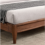Кровать двуспальная с каркасом из дерева и мягким изголовьем Moon Walnut Bed варинант исполнения - 7 | Loft Concept в Кирове