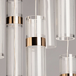 Люстра каскадная с прозрачными цилиндрическими плафонами Jenae Glass Tube Lighting варинант исполнения - 4 | Loft Concept в Кирове