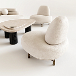 Кресло Vinsen обивка букле молочного цвета варинант исполнения - 1 | Loft Concept в Кирове