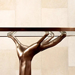 Обеденный стол с фигурным декором бронзового цвета Dichotomy racetrack варинант исполнения - 3 | Loft Concept в Кирове