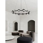 Люстра подвесная светодиодная в форме кольца Gray Ring Chandelier варинант исполнения - 2 | Loft Concept в Кирове