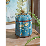 Ваза голубая с крышкой и цветочным узором Genuine Chinese Classics варинант исполнения - 2 | Loft Concept в Кирове