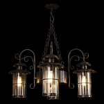 Уличная подвесная люстра с 4-мя цилиндрическими плафонами на цепях Elysian Lanterns варинант исполнения - 2 | Loft Concept в Кирове