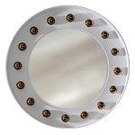 Зеркало белое с круглыми золотыми декоративными элементами Prince of the Church варинант исполнения - 1 | Loft Concept в Кирове