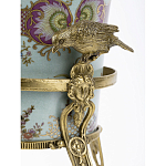 Ваза из голубого фарфора с рисунком птиц и цветов и декоративными элементами Blue Garden варинант исполнения - 4 | Loft Concept в Кирове