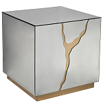 Столик журнальный зеркальный с золотым декором Gold Painted Mirror Table варинант исполнения - 1 | Loft Concept в Кирове