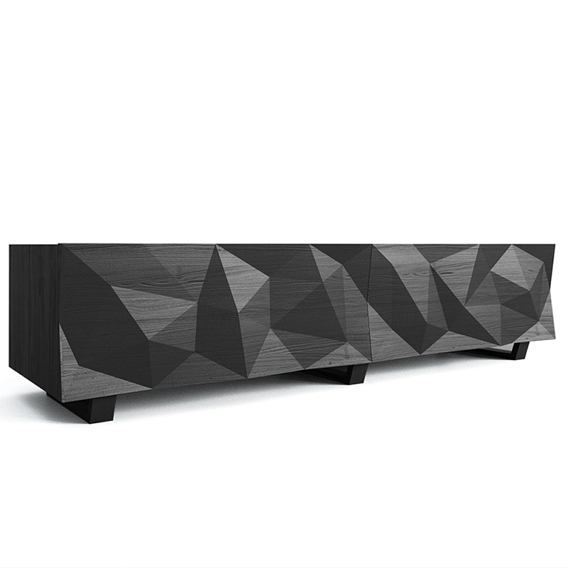 TV-тумба с большими угловыми фигурами Geometric Greece Графитовый TV-тумба с большими угловыми фигурами Geometric Greece Графитовый в Кирове | Loft Concept