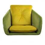 Стул с мягкой обивкой из велюра и подъемно-поворотным механизмом на колесиках Mason Green and Yellow варинант исполнения - 3 | Loft Concept в Кирове