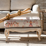 Мягкая банкетка из массива бука серая с растительным орнаментом Raffael Grey Floral Banquette варинант исполнения - 6 | Loft Concept в Кирове