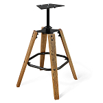 Барный стул со спинкой на 4-х коричневых ножках Черный Велюр Ava Charm варинант исполнения - 4 | Loft Concept в Кирове