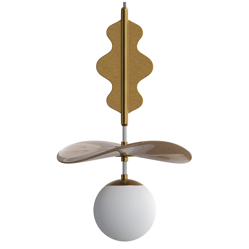 Подвес Bloomy 3 Бежевый Белый Латунь в Кирове | Loft Concept 