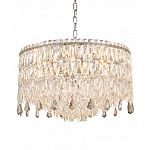 Люстра круглая с хрустальными подвесками на серебряном каркасе Roul Crystal Light варинант исполнения - 4 | Loft Concept в Кирове